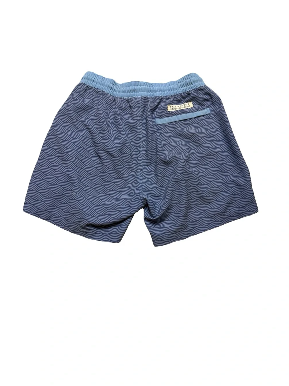 🌊🩵 Fair Harbor Youth Medium Swim Trunks Blue Wave Print 🩵🌊